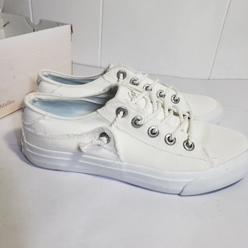 Blowfish White Canvas Sneakers Size 7 - Picture 3 of 16